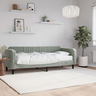 vidaXL Vidaxl - Furniture Limited - Sof&aacute; Cama Con Colch&oacute;n Terciopelo Gris Claro
