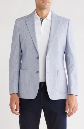 Original Penguin Blue/White Crosshatch Linen & Cotton Sport Coat in Blue/White at Nordstrom Rack, Size 38 Regular