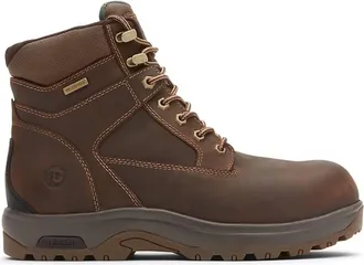 Dunham Mens 6 Safety Toe Waterproof Work Boot In Brown