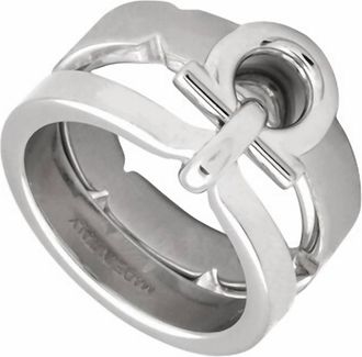 Ferragamo Womens Palladium Scarf Ring In Silver