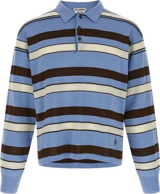 J.W.Anderson Polo Shirts, male, Multicolor, XL, Knitted Striped Rugby Polo Top