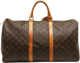 Louis Vuitton Pre-owned Coated Canvas Weekendtas - Dames - Vintage Weekendtas - Bruin - ONE Size - Vintage