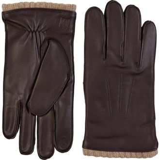 Bruno Magli Touch Tech Cashmere Lined Leather Gloves in Brown at Nordstrom Rack, Size Medium
