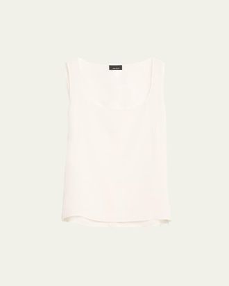 Akris Scoop-Neck Silk Georgette Tank Top