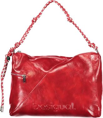 Desigual Half Logo Leiria 2.0 Bag - Dames - Schoudertassen - Rood - ONE Size - Polyester - Tassen