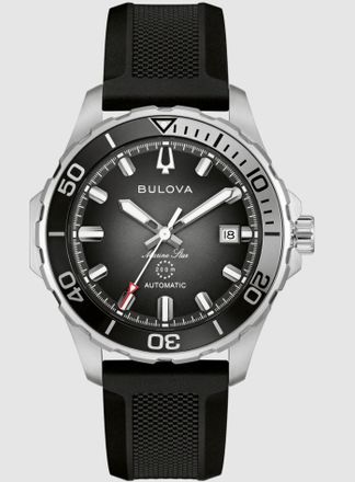 Bulova Marine Star Automatic Black Dial Mens Watch 98B465