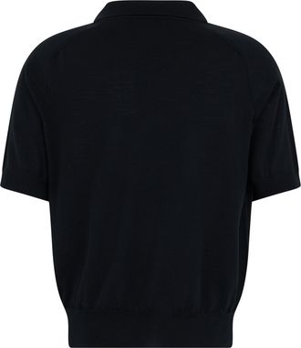Ami Mens Short-Sleeve Wool Sweater Black-Black Polo Shirts Black/black T-shirts And Polos