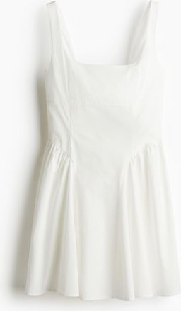 H&M Rückenfreies Kleid aus Baumwollpopeline - White