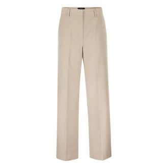 Max Mara Dames, Broeken, Beige, Maat: L Wol