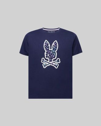 Psycho Bunny Kids Nev Bunny Graphic Tee 402 EVENING BLUE / M/10-12