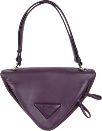 Prada Pre-owned Mini Bags, female, Purple, Size: ONE SIZE Pre-owned Triangle Shoulder Bag