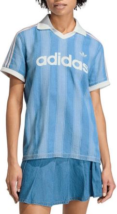 adidas Originals Denim Football Jersey in Indigo Denim at Nordstrom, Size X-Small