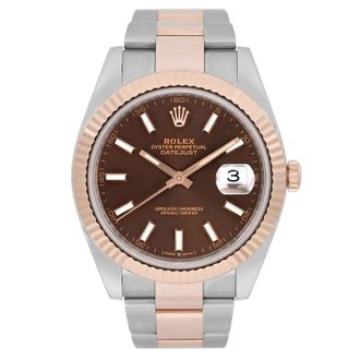 Rolex Pre-owned Rolex Datejust Automatic Chronometer Diamond Brown Dial Mens Watch 126331 BRDO