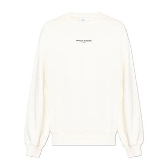 Maison Kitsun&eacute; Sweatshirts, male, Beige, Size: L Logo Sweatshirt