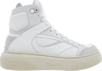 Ferragamo Ferragamo Cassio Leather High-Top Sneakers, Size 7