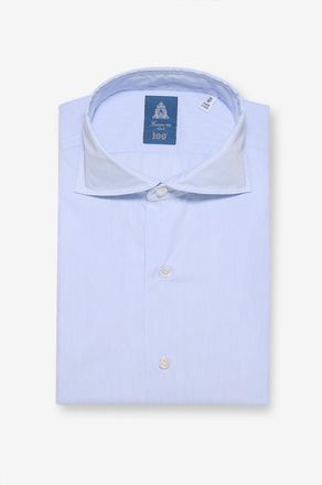 Finamore Lang&auml;rmeliges Hemd aus gestreifter Popeline Edoardo