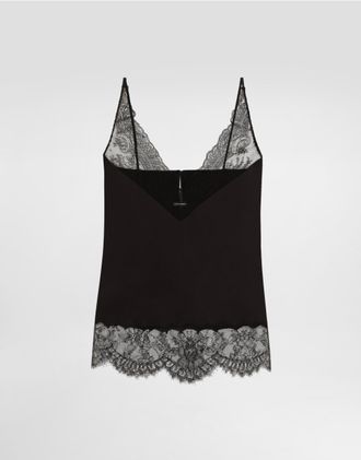 Dolce & Gabbana Silk Satin Top - Woman Shirts And Tops Black Silk 40