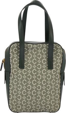 Celine C Macadam Handbag Canvas Gray Canvas Handbag (Pre-Owned)