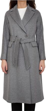 Max Mara Stijlvolle wollen jas voor vrouwen - Dames - Jas met riem - Grijs - XS - Wol - Jassen