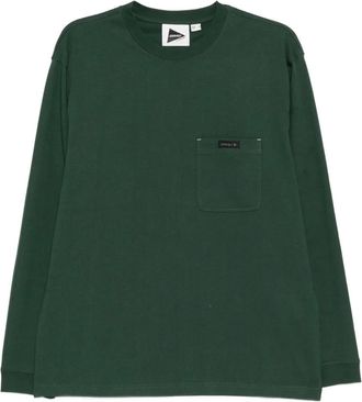 And Wander T-shirt Green Gramicci Backprint LS - Verde