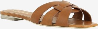 Saint Laurent Offene Pantoletten aus Leder Tribute 05