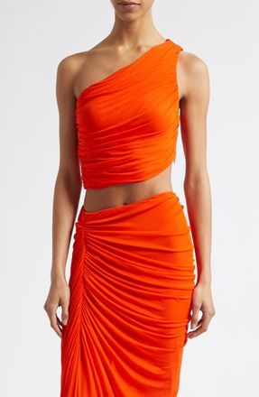 A.L.C. Cleo Asymmetric Crop Top in Orange Crush at Nordstrom, Size Xx-Small