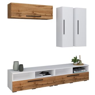 ebuy24 Muebles Tv Vcm Muro Habitable Con Suficiente Espacio De Almacenamiento Muro Montado Dimensiones 200 X An. 190 X P. 40 Cm Muebles Fernseh - Arila Xl (b
