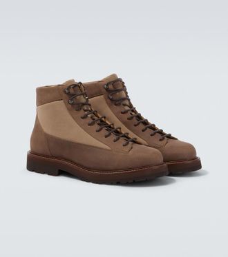 Brunello Cucinelli Botas con cordones y ante