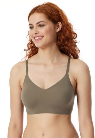 Schiesser Bustier SCHIESSER Invisible Soft, Damen, Gr. 36, N-Gr, braun (310, taupe), Single Jersey, Obermaterial: 75% Polyamid, 25% Elasthan, unifarben, k&ouml;rpern