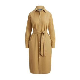 Polo Ralph Lauren Kleedjes, Dames, Beige, XS, Katoen, Shirt Dress