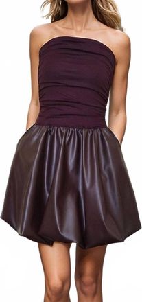 Vava Mimi Tube Bubble Dress In Dark Wine