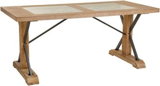 Wanderlust Deco Mesa de madera y metal marrón 180x85x78