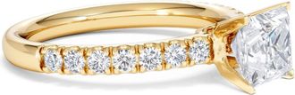The Diamond Store 2.60ct Katerina Lab Princess Diamond Engagement Ring 18K Gold F/VS1