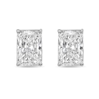 Diana M. Jewels 14Kt White Gold 5.00 cts Lab Grown Radiant Cut Diamond Studs