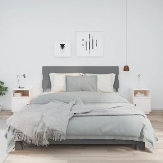 vidaXL Vidaxl - Mesitas De Noche 2 Uds Madera Maciza Pino Blanco 40x34x55 Cm
