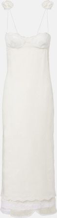 Magda Butrym Embroidered silk, wool and cotton-blend midi dress