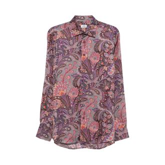 Etro Casual Shirts, male, Multicolor, XL, Cotton Shirt with Placed Print