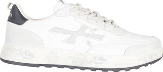 Premiata White Nous Iconic Side Design Leather Sneakers