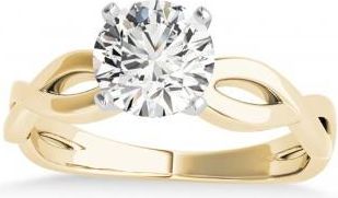 Allurez Diamond Twisted Shank Engagement Ring in 14k Yellow Gold