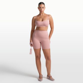 Nike Womens SKIMS Matte High-Waisted 5 Biker Shorts in Pink | BOBKS7022W-HIM