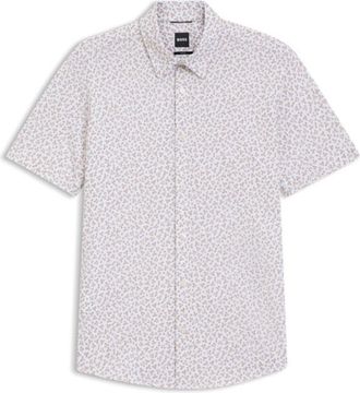 BOSS Printed slim-fit shirt in cotton-blend jersey