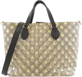 Gucci Pre-owned Tote Bags, male, Beige, Size: ONE SIZE Pre-owned Soft GG Supreme Canvas Handbag