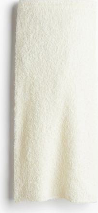 H&M Midijupe aus Boucléstrick - White