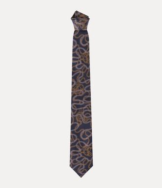 Vivienne Westwood Tie 8.5cm Wiggle Navy Blue Men