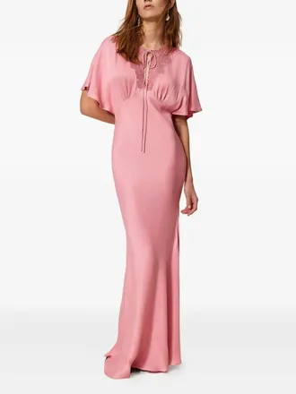 Twin-Set Royale Satin Dress In Cashmere Rose