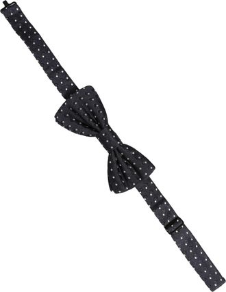 Dolce & Gabbana Polka Dot Silk Bow Tie - Black