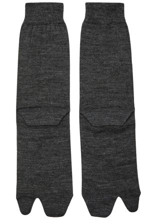 Maison Margiela Tabi Ribbed-knit Wool-blend Socks - Dark Grey - S (UK8-10 / S)