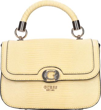 Guess Tassen, Dames, Geel, ONE Size, Leer, Tas met krokodillenprint van kunstleer