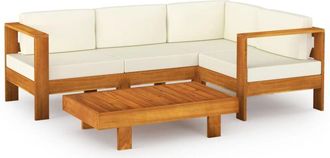 vidaXL Vidaxl - Conjunto De Jard&iacute;n 5 Piezas Con Cojines 100x60 Cm Madera De Acacia