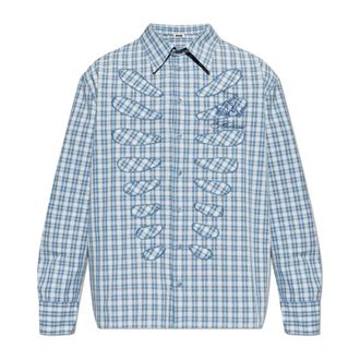 Avavav Casual Shirts, male, Blue, Size: XL Cut-out Shirt